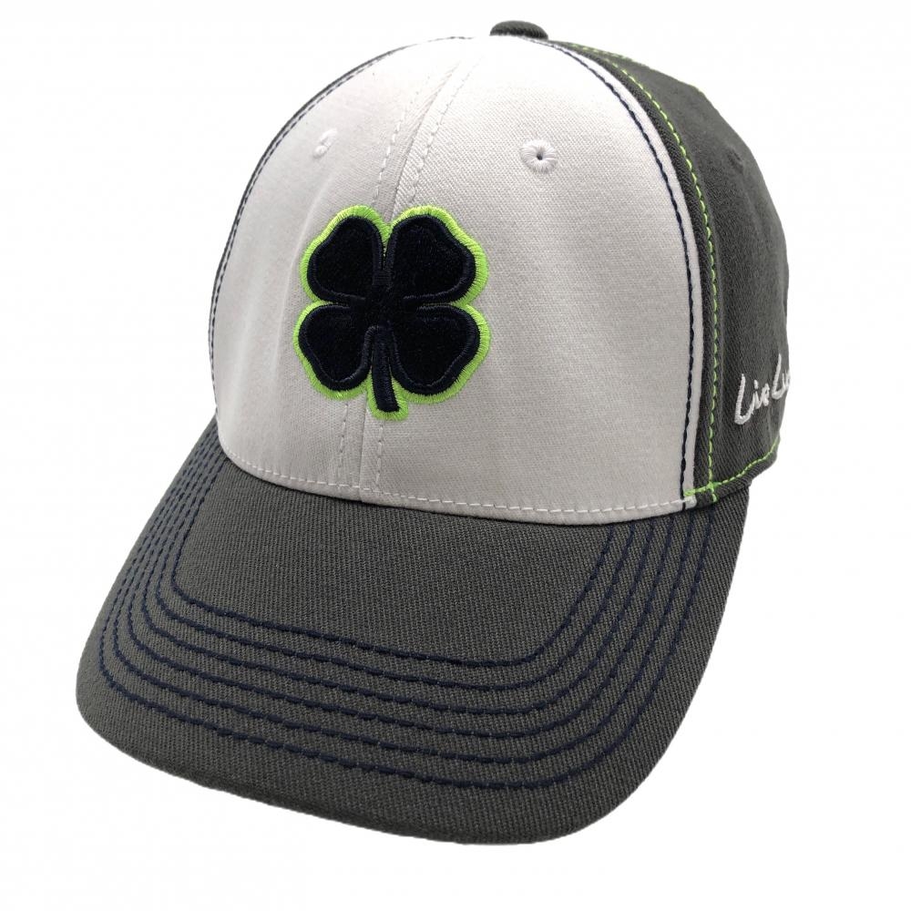 【超美品】ブラッククローバー キャップ カーキ×白×グレー 立体ロゴ S/M   ゴルフウェア BLACK CLOVER