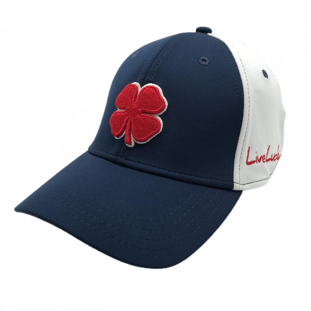 【超美品】ブラッククローバー キャップ ネイビー×レッド ロゴ刺しゅう   ゴルフウェア BLACK CLOVER