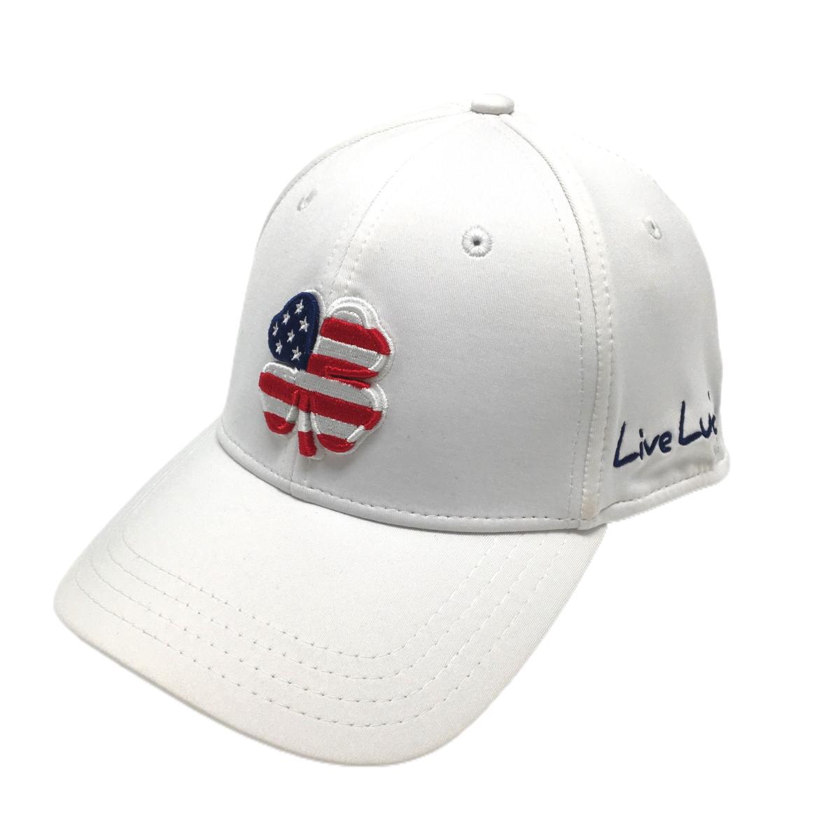 【超美品】ブラッククローバー キャップ 白 星条旗柄クローバー  L/XL   ゴルフウェア BLACK CLOVER