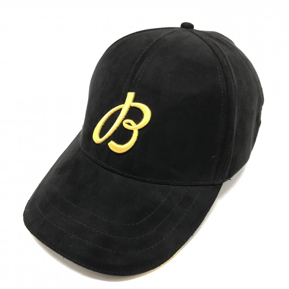 【美品】ブライトリング キャップ 黒×イエロー 表微起毛 ONE SIZE FITS ALL   ゴルフウェア BREITLING
