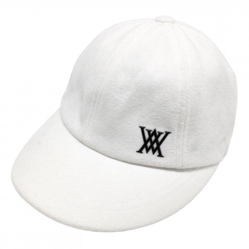 アニューゴルフ キャップ 白 微起毛  S/M   ゴルフウェア ANWE GOLF