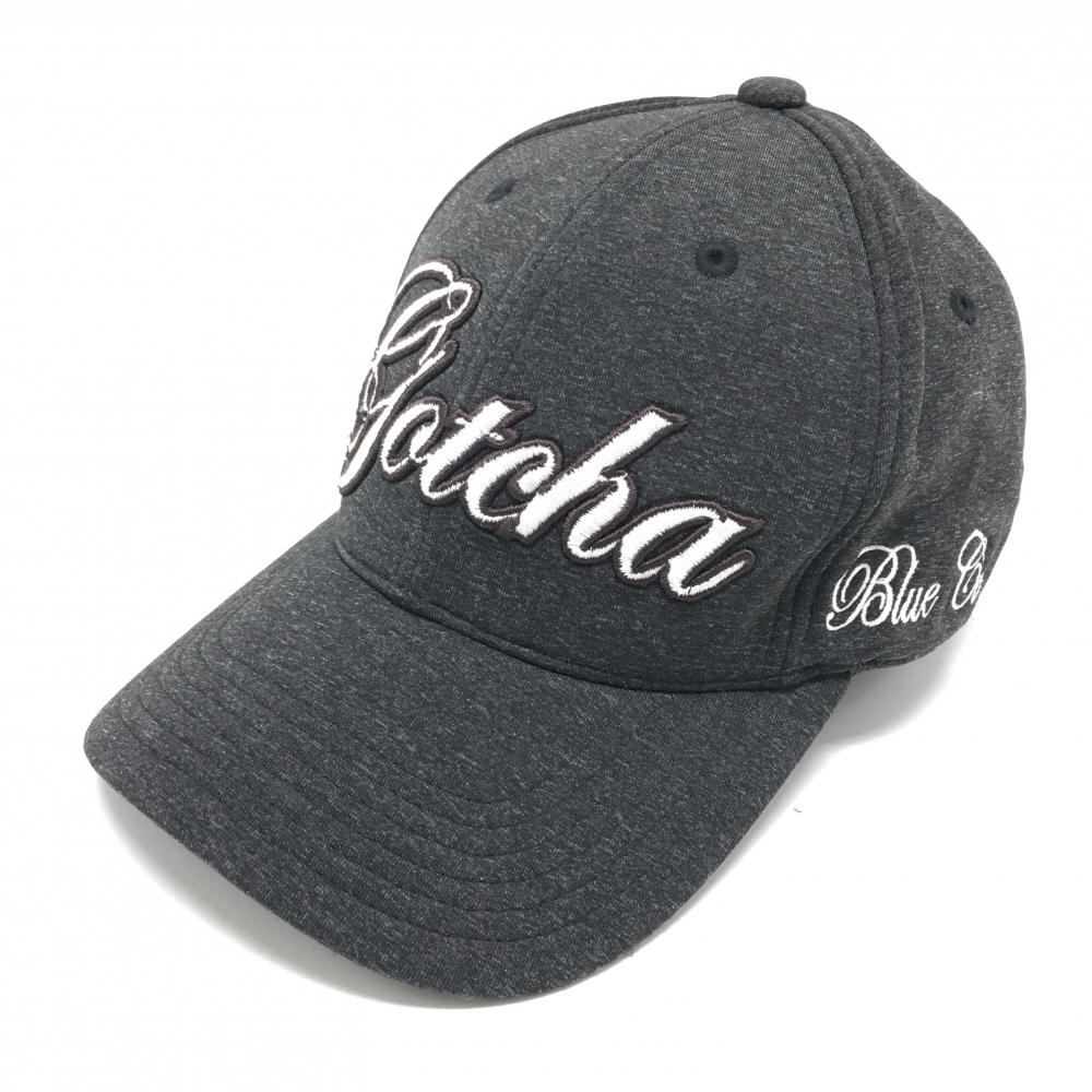 【超美品】ガッチャゴルフ キャップ 杢黒 立体ロゴ刺しゅう  フリー   ゴルフウェア GOTCHA GOLF