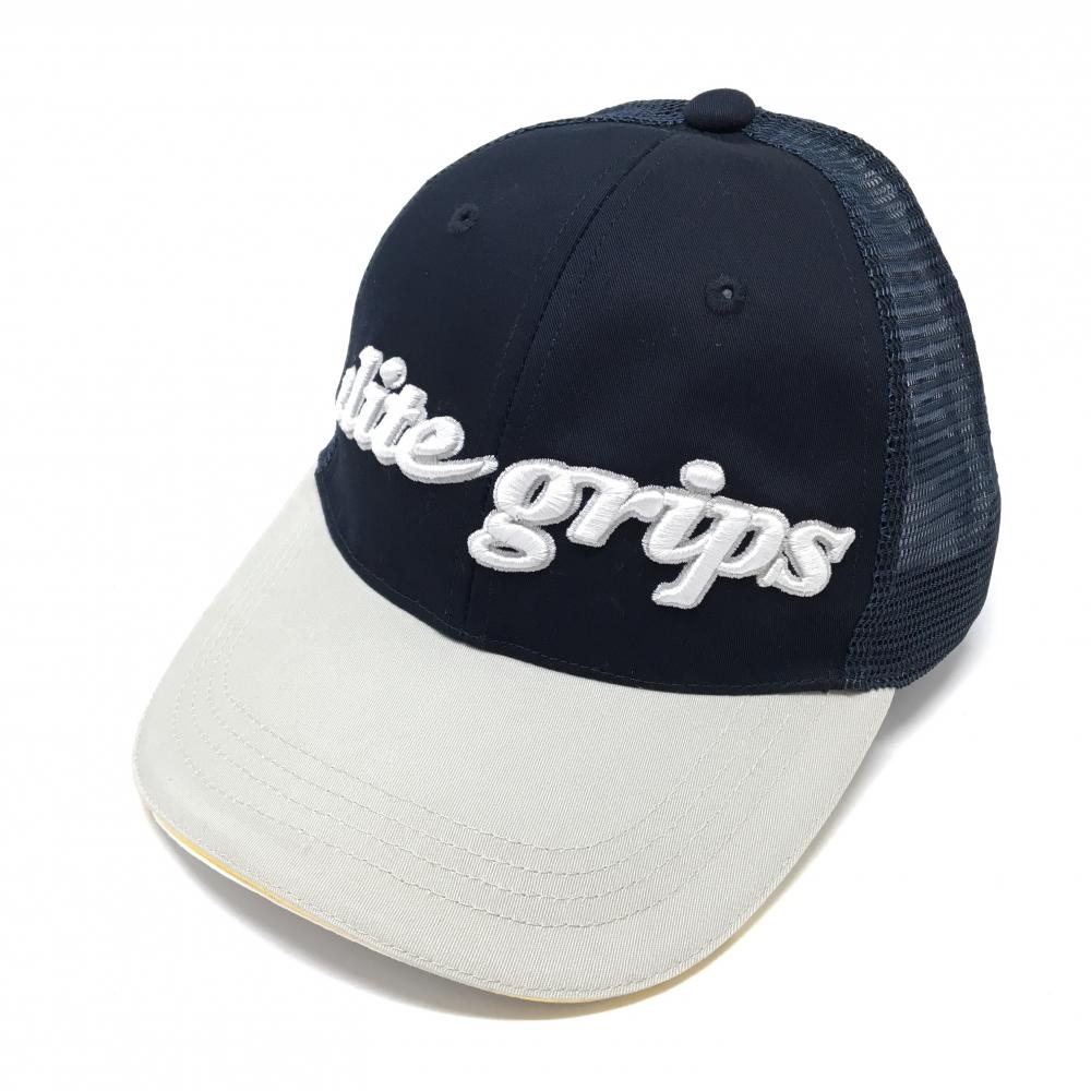 【超美品】エリートグリップ メッシュキャップ ネイビー×グレー 立体ロゴ刺しゅう フリーサイズ   ゴルフウェア elite grips