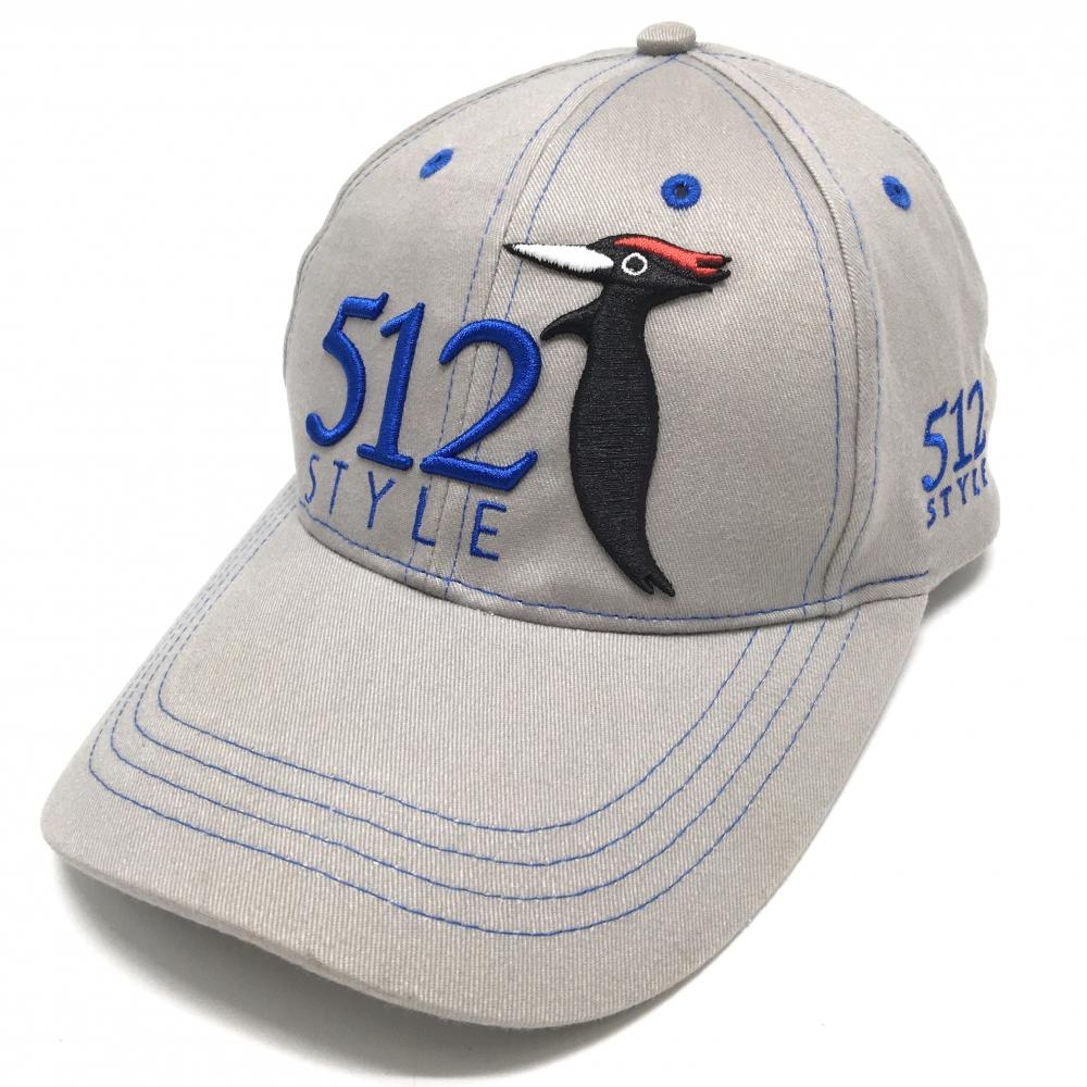 【未使用品】512スタイル キャップ グレー×ブルー 立体ロゴ刺しゅう    ゴルフウェア 512STYLE