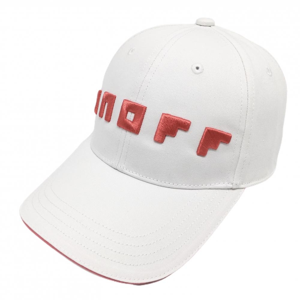 【未使用品】オノフ キャップ 白×レッド系 立体ロゴ   ゴルフウェア ONOFF