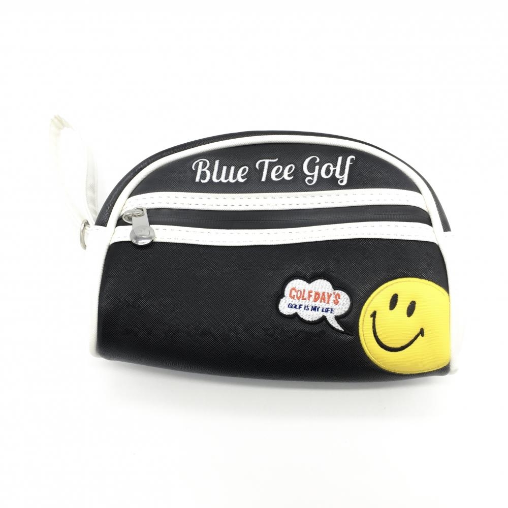 Blue Tee Golf ブルーティーゴルフ ポーチ 黒×白 ニコちゃん 内外ポケット  ゴルフ