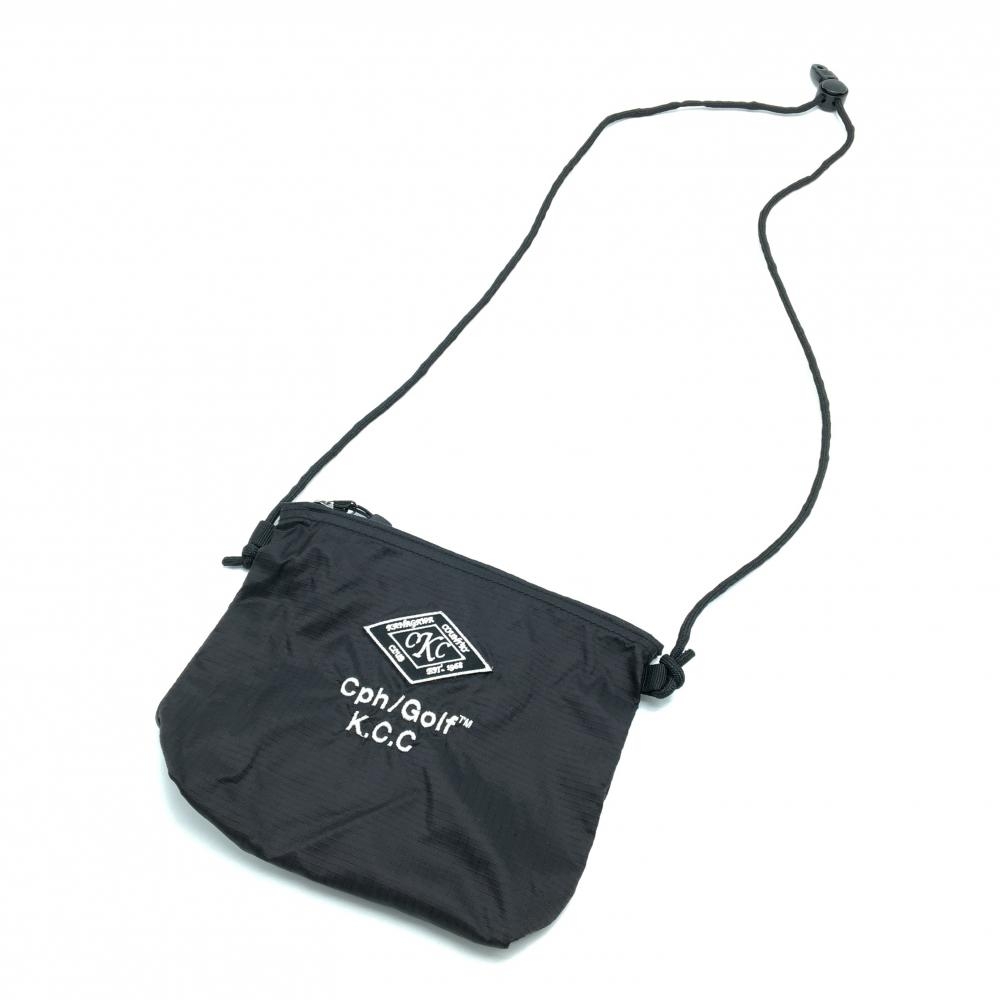 【美品】キャプテンズヘルムゴルフ サコッシュ 黒×白 ショルダーバッグ 内ポケット付 ゴルフ CAPTAINS HELM GOLF