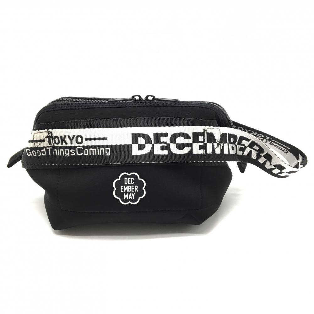 【超美品】ディセンバーメイ ポーチ 黒×白 ロゴテープ カートバッグ  ゴルフ DECEMBERMAY