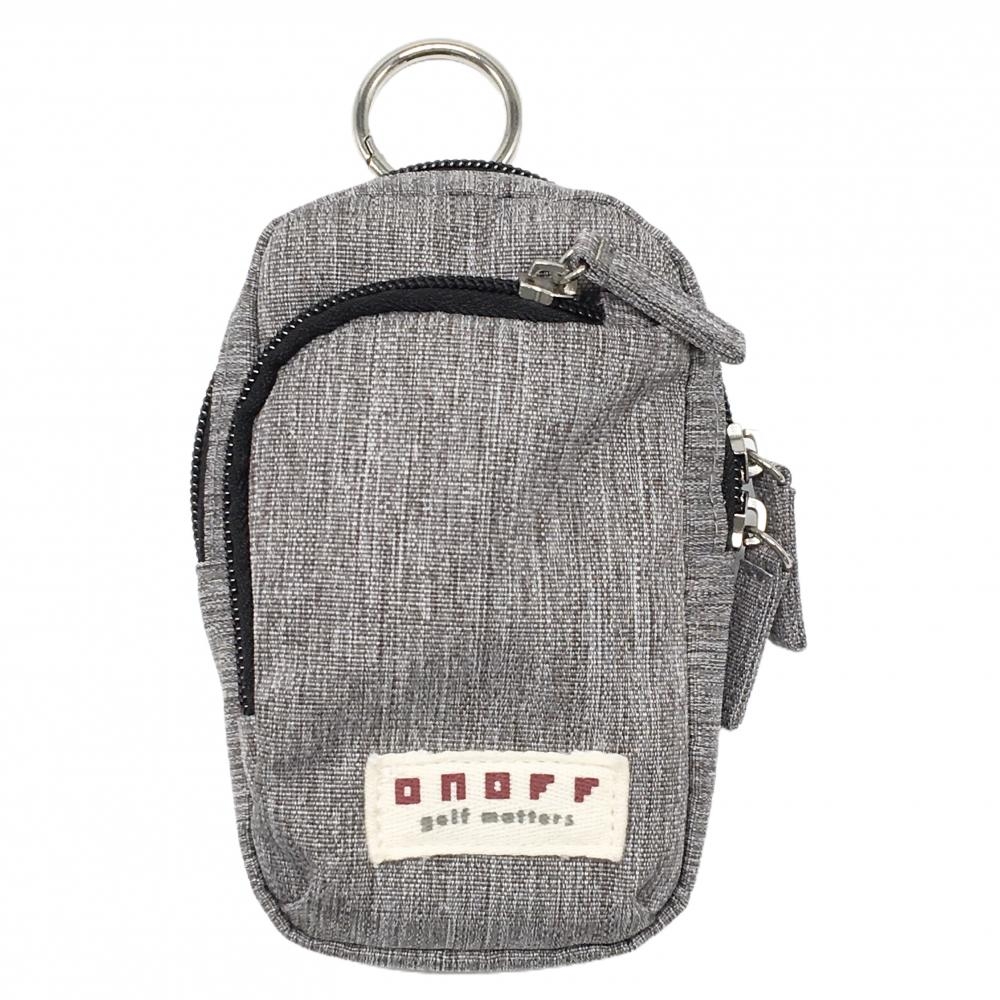 【美品】オノフ ポーチ 杢グレー カラビナ付き マルチケース 小物入れ ゴルフ ONOFF