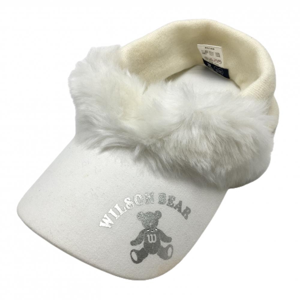ウィルソン サンバイザー 白 ファー ベア―  Free  ゴルフウェア Wilson