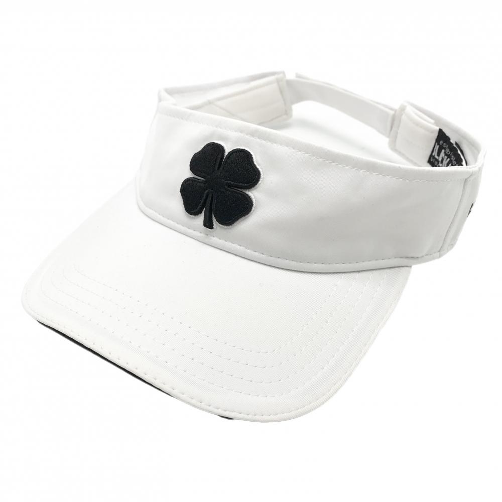 ブラッククローバー サンバイザー 白×黒 立体ロゴ刺しゅう   ゴルフウェア BLACK CLOVER