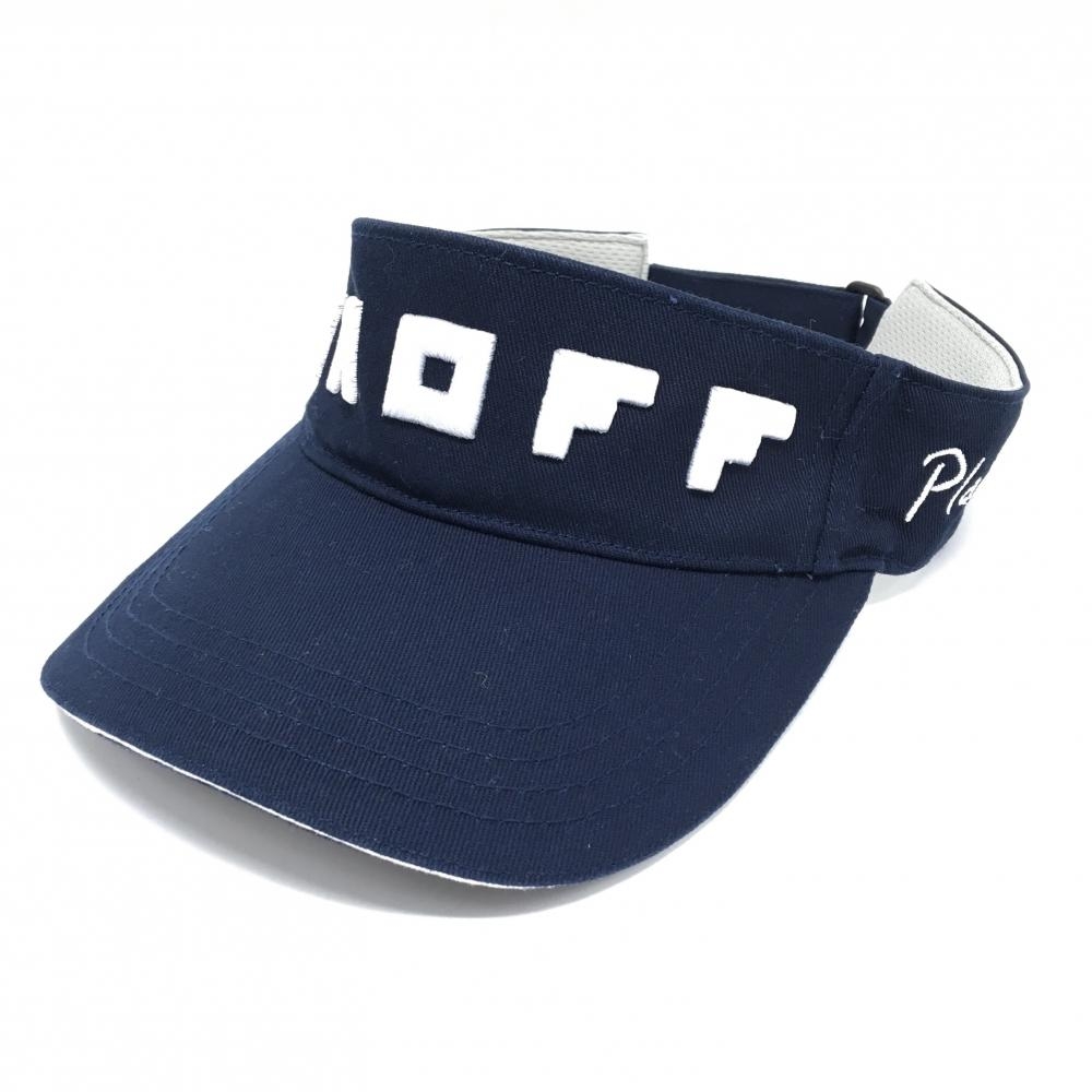 【美品】オノフ サンバイザー ネイビー×白 立体ロゴ    ゴルフウェア ONOFF