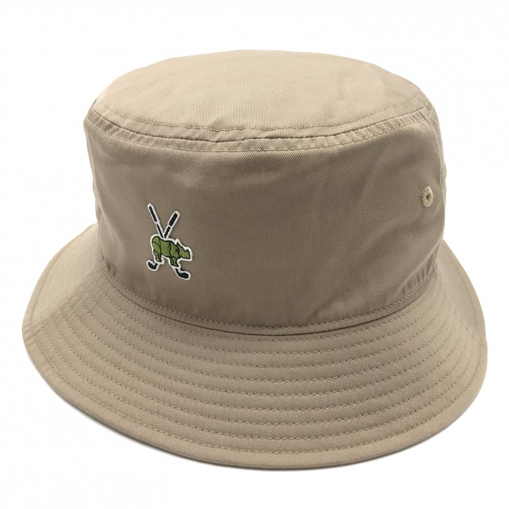 【超美品】サイベーシックス バケットハット ライトブラウン ワッペン 0  ゴルフウェア SCYE BASICS