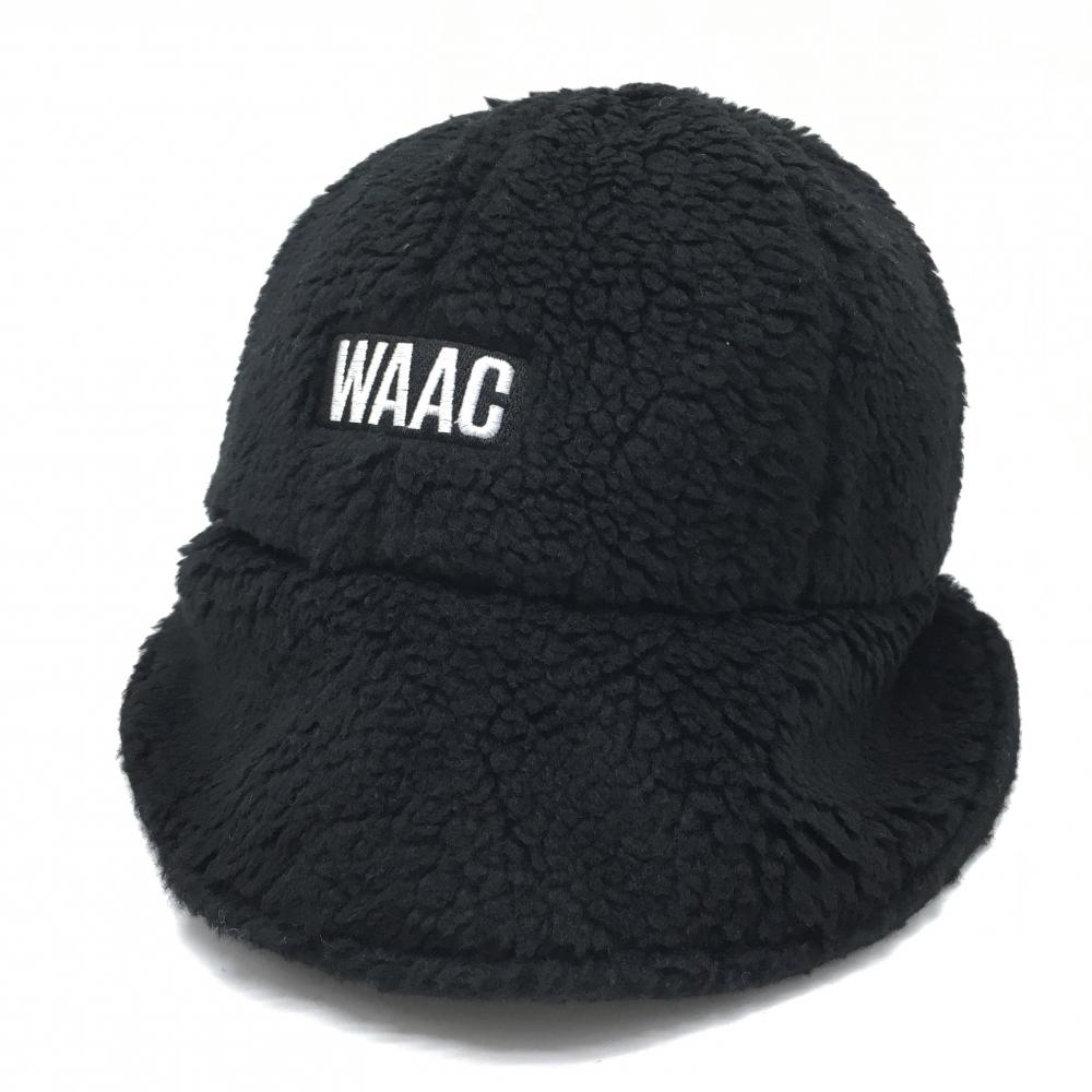 【新品】ワック ボアハット 黒×白 ロゴ刺しゅう 1098   ゴルフウェア WAAC