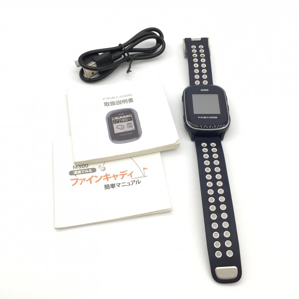 【美品】ファインキャディ M500 腕時計型ゴルフナビ ダークネイビー ゴルフウォッチゴルフ FINECADDIE
