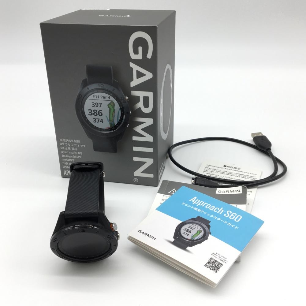 【美品】GARMIN ガーミン GPSゴルフウォッチ 黒 APPROACH S60 通電確認済 ゴルフ