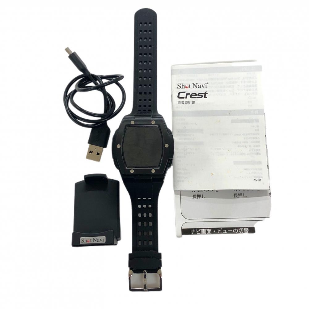 【超美品】ショットナビ GPSゴルフウォッチ 黒 Crest 通電確認済 ゴルフ ShotNavi