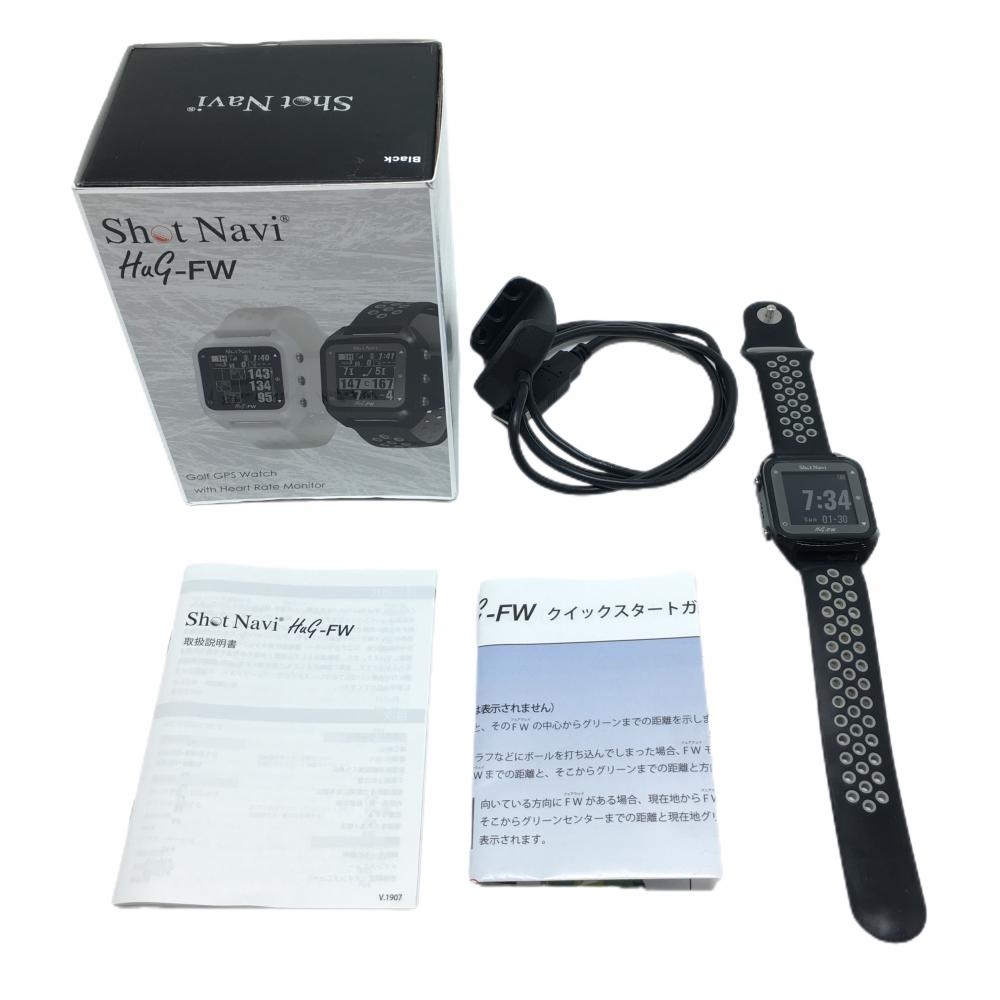 【超美品】ショットナビ GPSゴルフウォッチ 黒 HuG-FW 通電確認済 ゴルフ Shot Navi