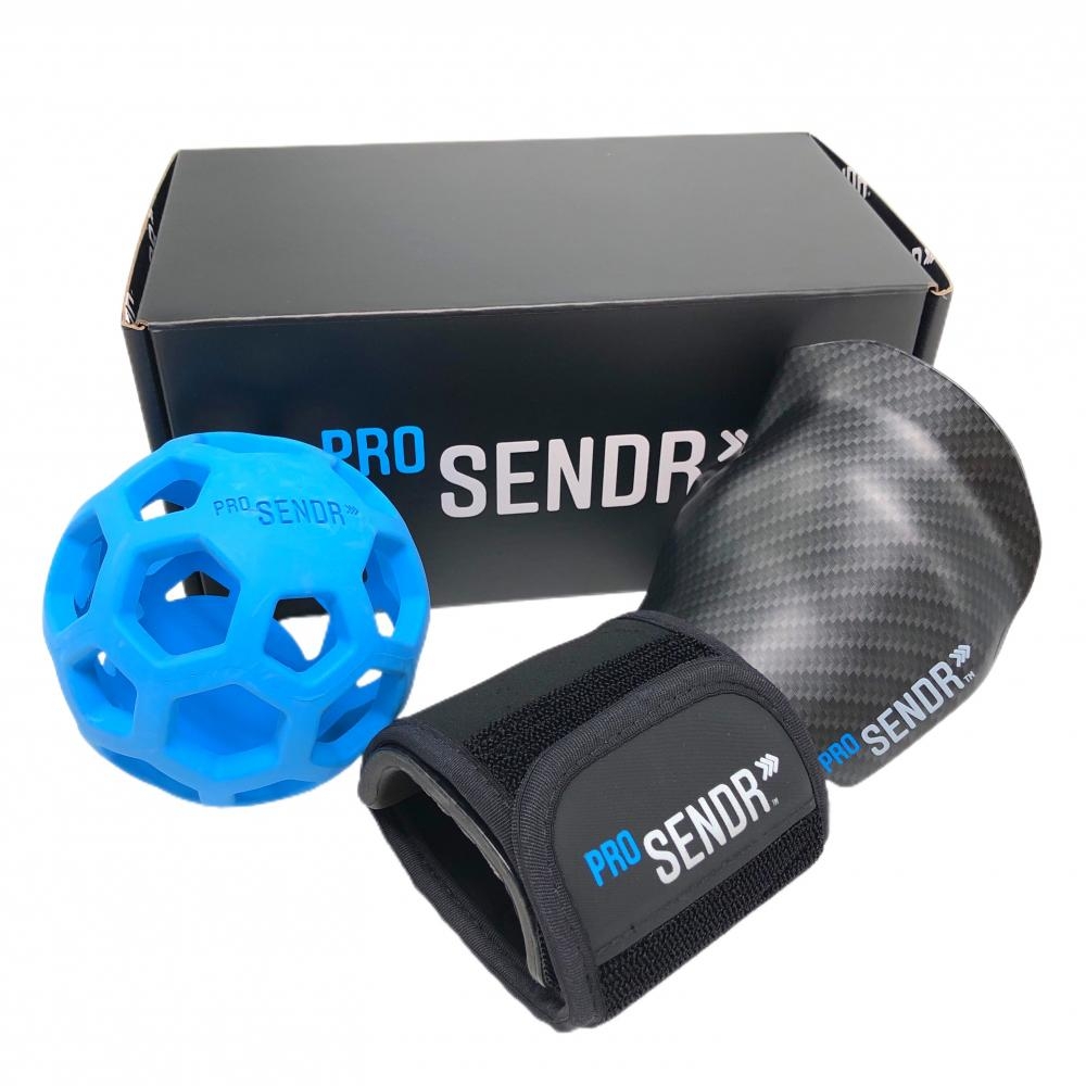 【美品】プロセンダー スイング練習器具 黒×ブルー 手首バンド ボール ゴルフ PRO SENDR