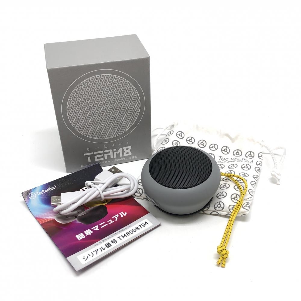 【超美品】テックテックテック 音声GPSナビ グレー TEAM8 Bluetoothスピーカー  ゴルフ TecTecTec