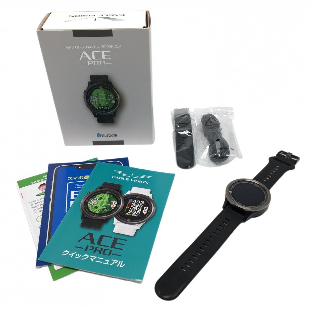 【超美品】イーグルビジョン GPSゴルフウォッチ 黒 ACE PRO EV-3337BK 通電確認済 ゴルフ EAGLE VISION