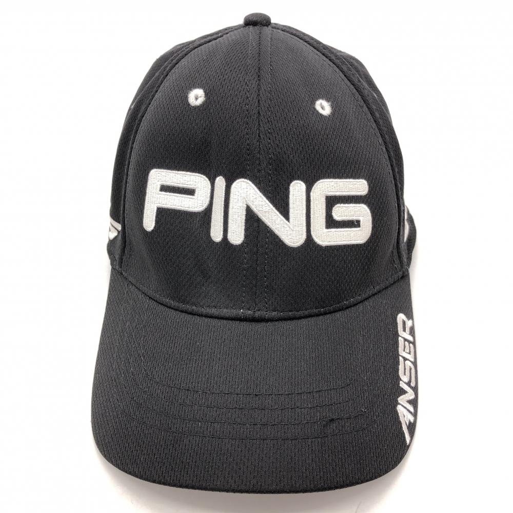 【美品】PING ピン キャップ 黒×白 メンズ L/XL ゴルフウェア