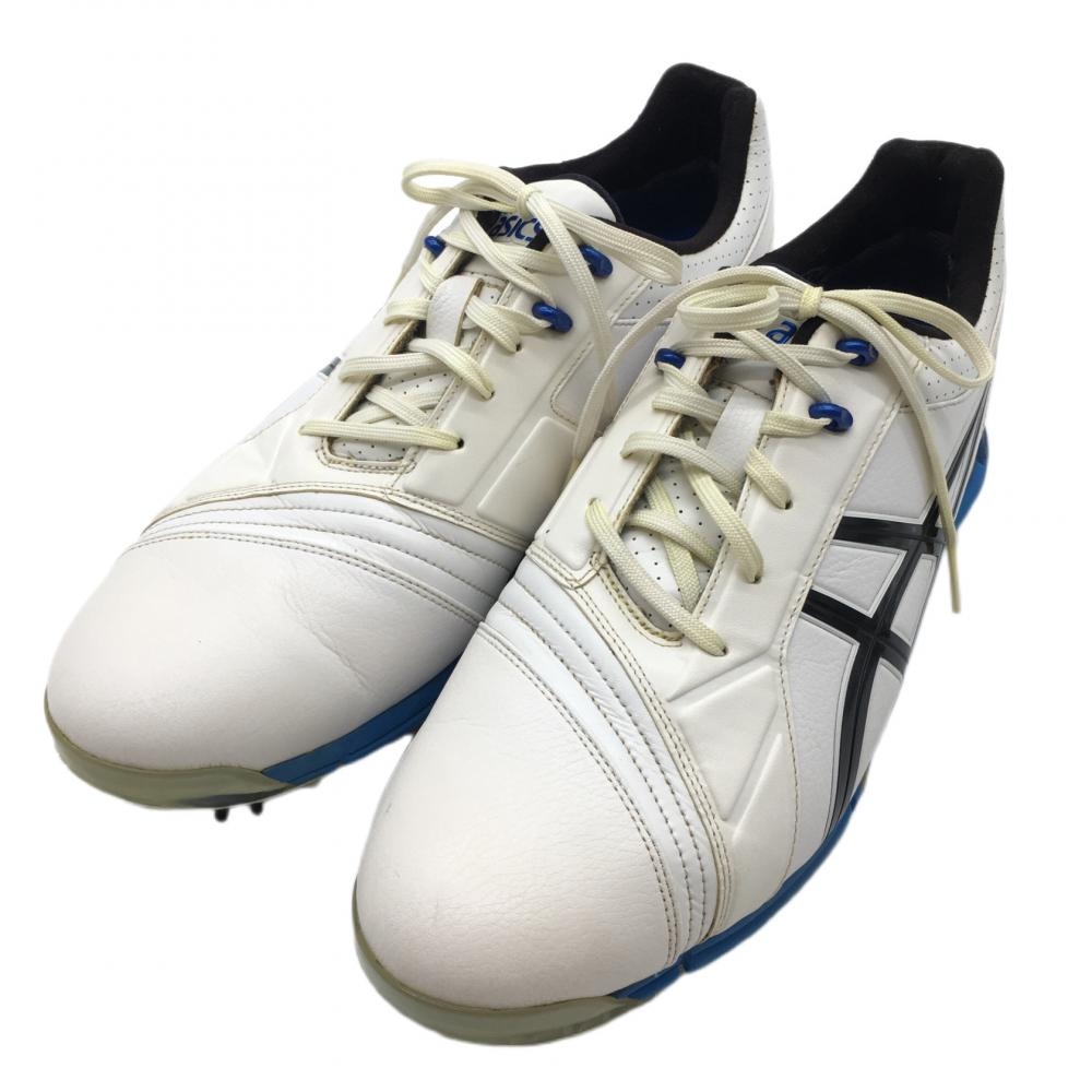 【美品】アシックス ゴルフシューズ 白×黒 ゲルエースプロFG GN907  メンズ 28.0 ゴルフウェア ASICS