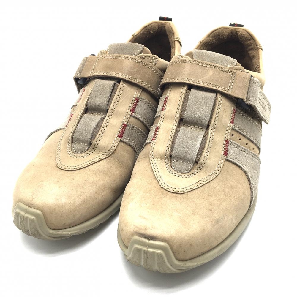 エコー ゴルフシューズ スパイクレス ベージュ マジックテープ メンズ EU40(25.0相当) ゴルフウェア ecco