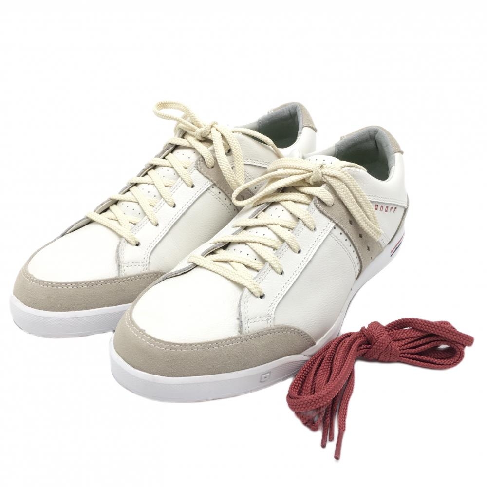 【未使用品】オノフ ゴルフシューズ 白×グレージュ OS0612 スパイクレス メンズ 26.0 ゴルフウェア ONOFF