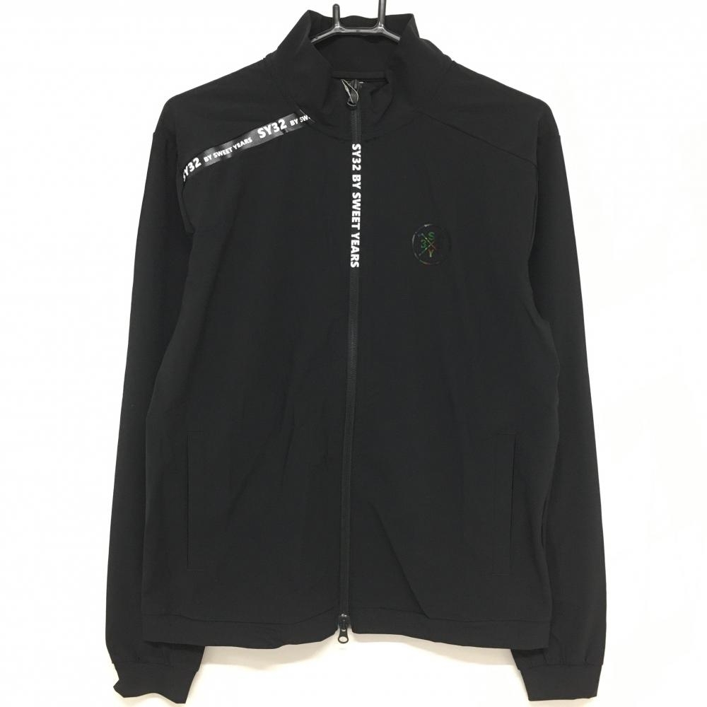 【新品】エスワイサーティトゥバイスィートイヤーズ ジップジャケット 黒×白 ジップロゴ メンズ M ゴルフウェア SY32