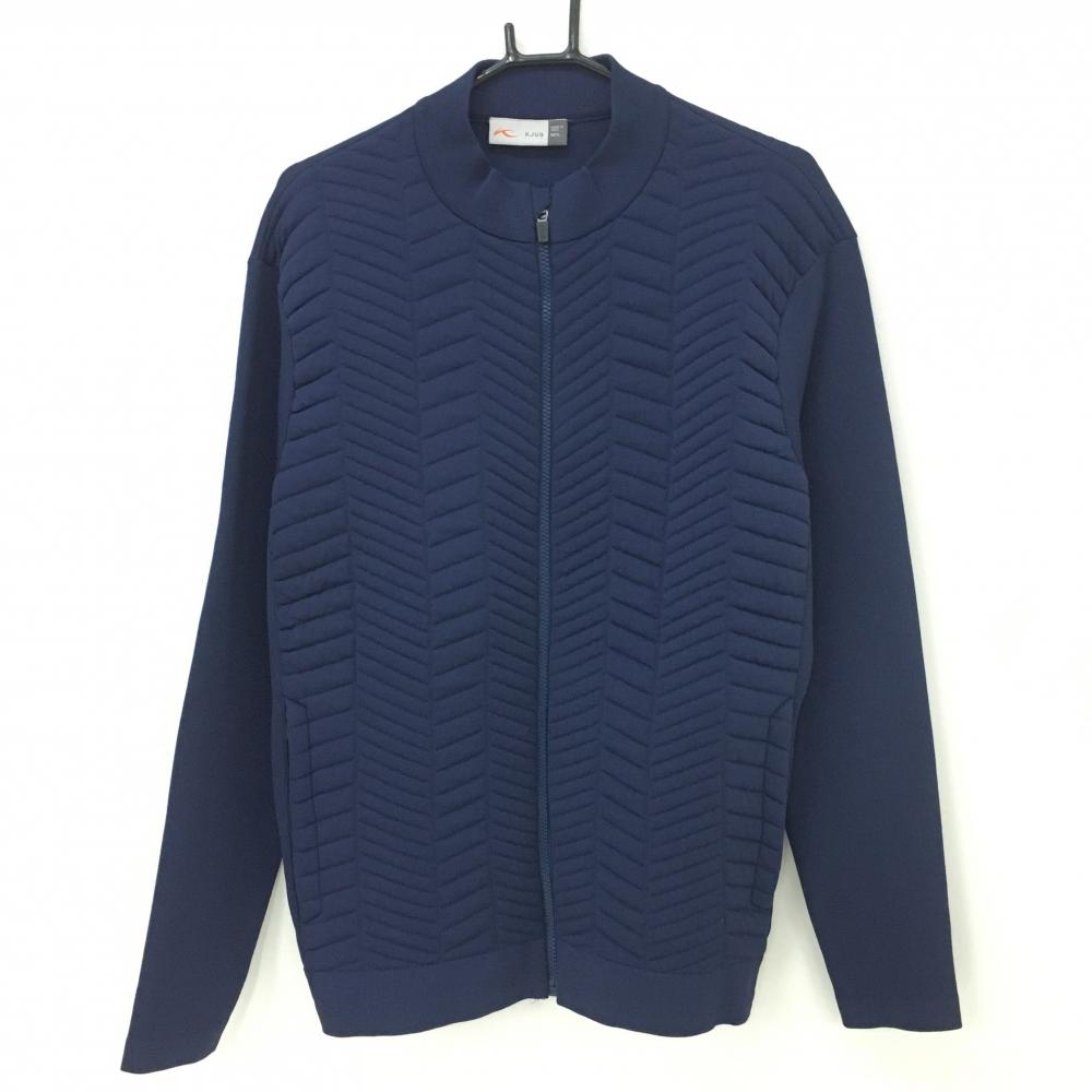 【美品】チュース ジャケット ネイビー 前身頃凹凸生地 メンズ 52/L ゴルフウェア 