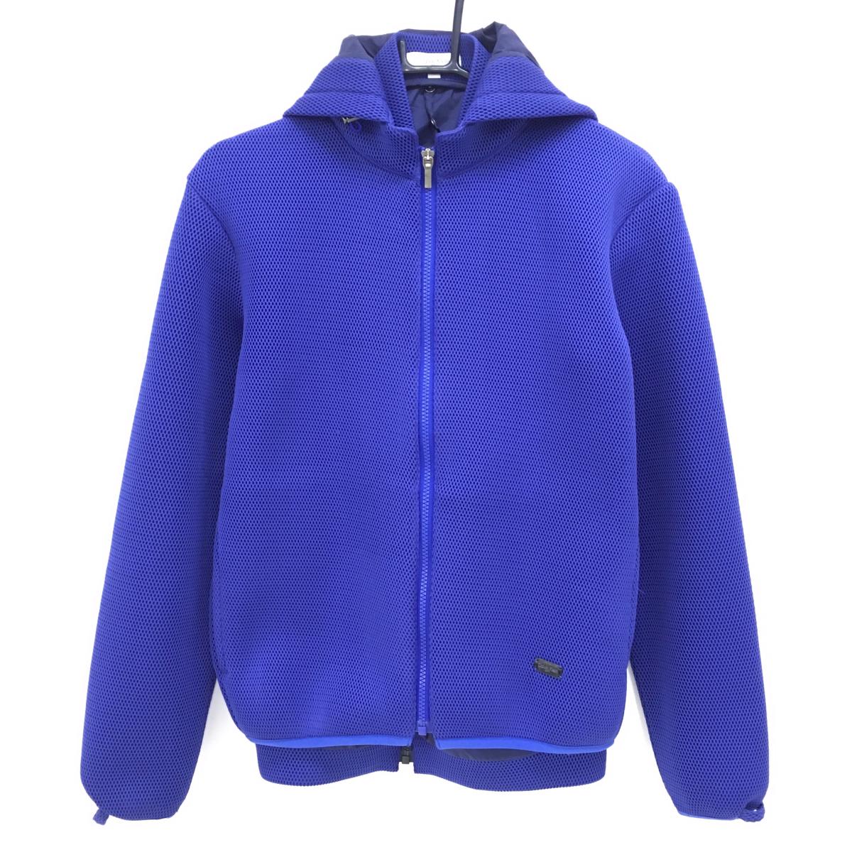 【美品】カルバンクラインゴルフ 3WAYジップパーカー ブルー ×ネイビー メッシュ調 ブルゾン メンズ M ゴルフウェア CalvinKlein