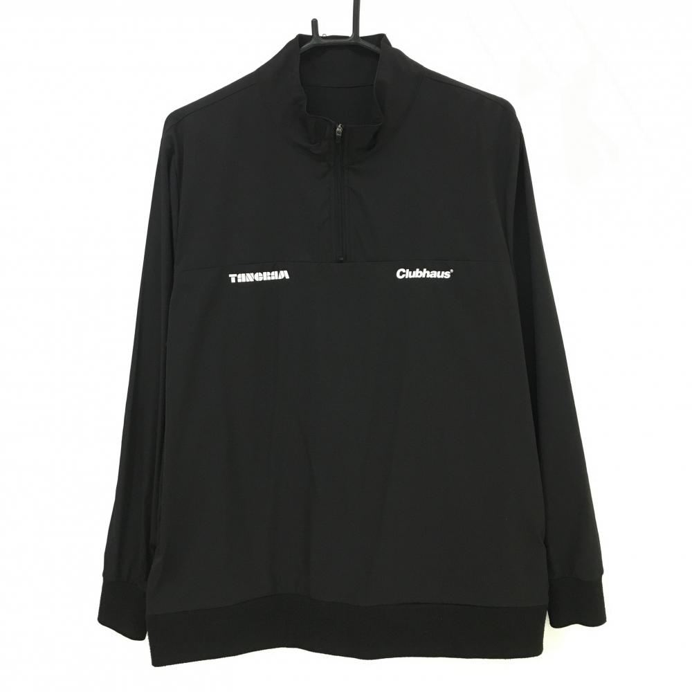 タングラム×クラブハウス ハイネックブルゾン 黒 ハーフジップ メンズ S ゴルフウェア TANGRAM