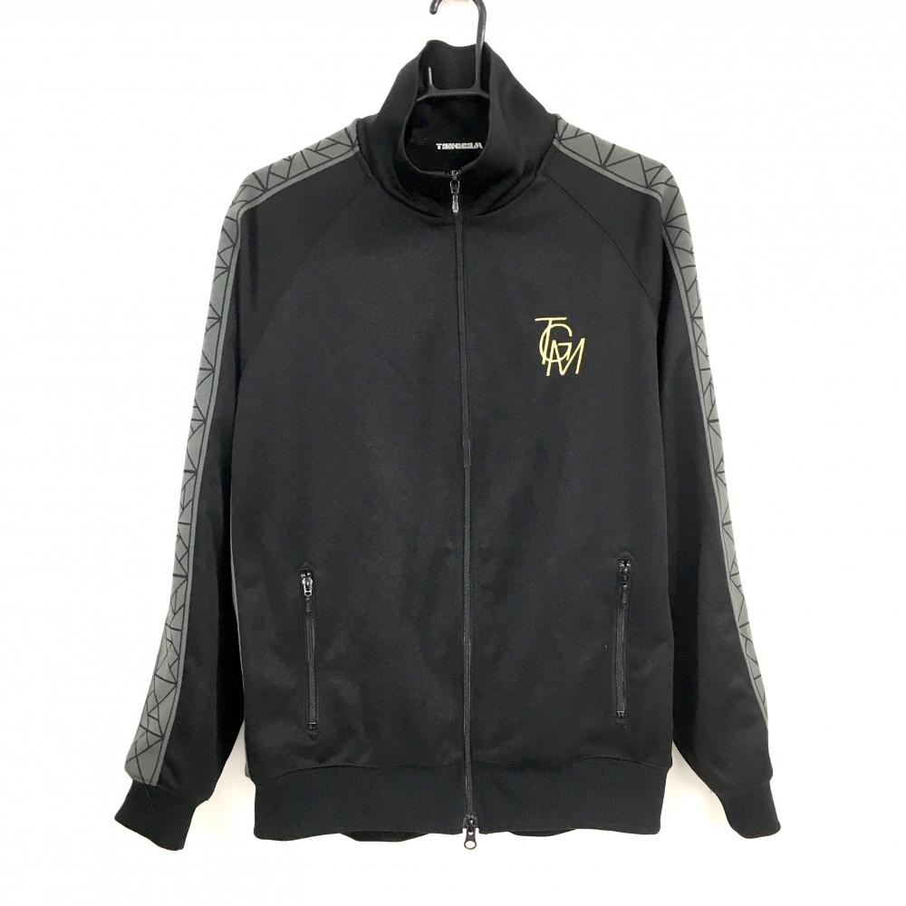 【美品】タングラム ジャケットブルゾン 黒×グレー ロゴ刺しゅう  メンズ M ゴルフウェア TANGRAM