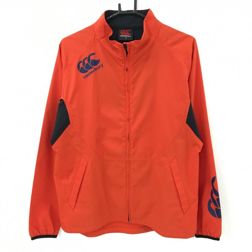 【美品】カンタベリー ジャケット オレンジ ロゴプリント  メンズ M ゴルフウェア canterbury