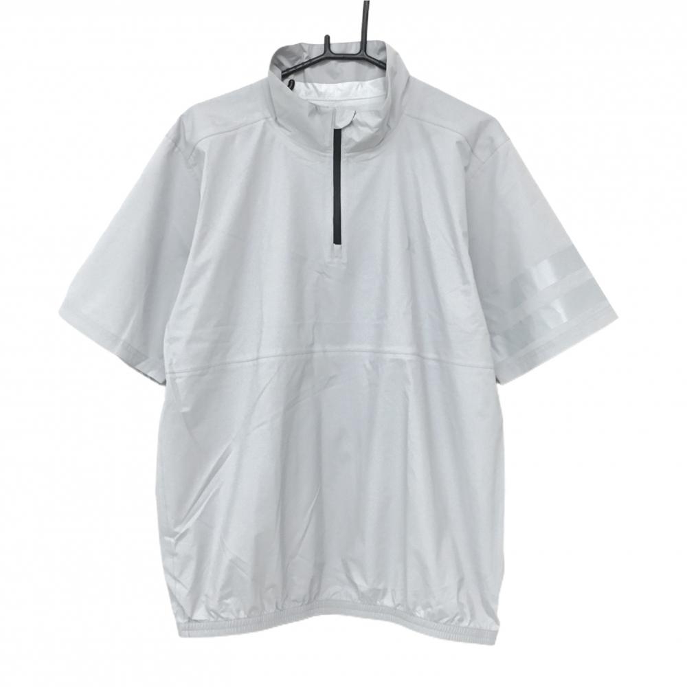 【新品】ハーレー 半袖ブルゾン ライトグレー ハーフジップ レインウェア PHANTOM 収納袋付 メンズ L ゴルフウェア Hurley