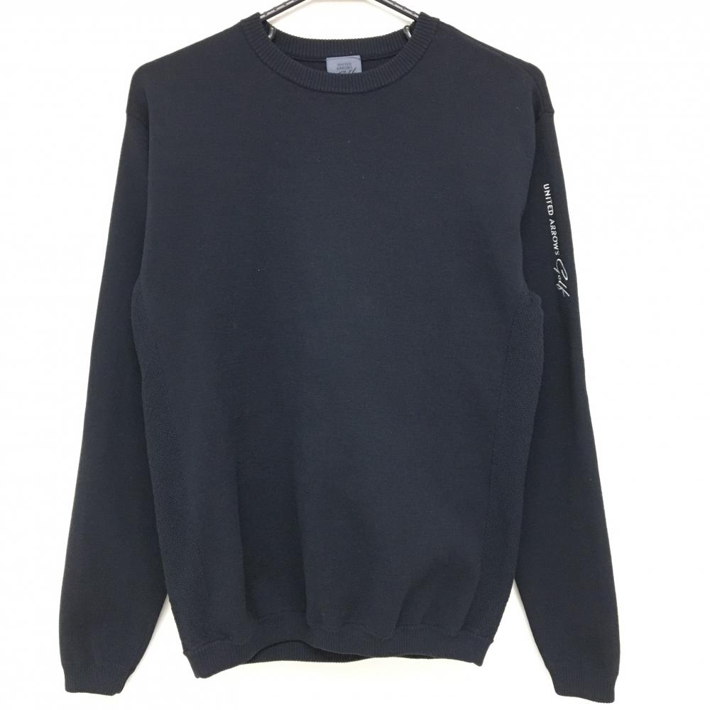 【美品】ユナイテッドアローズゴルフ セーター ネイビー コットン混 ニット メンズ Medium ゴルフウェア UNITED ARROWS