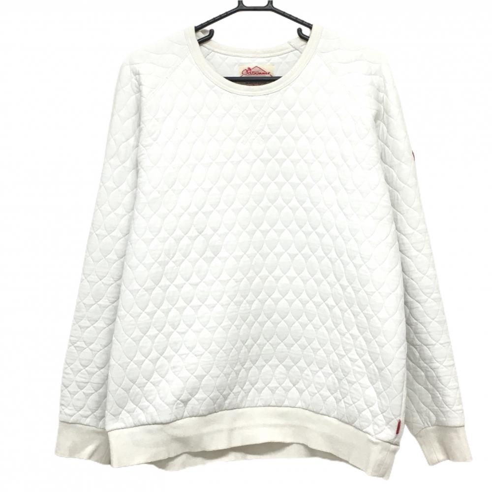 【美品】オールドサマー トレーナー 白 キルティング調 メンズ XXLARGE ゴルフウェア Old Summer
