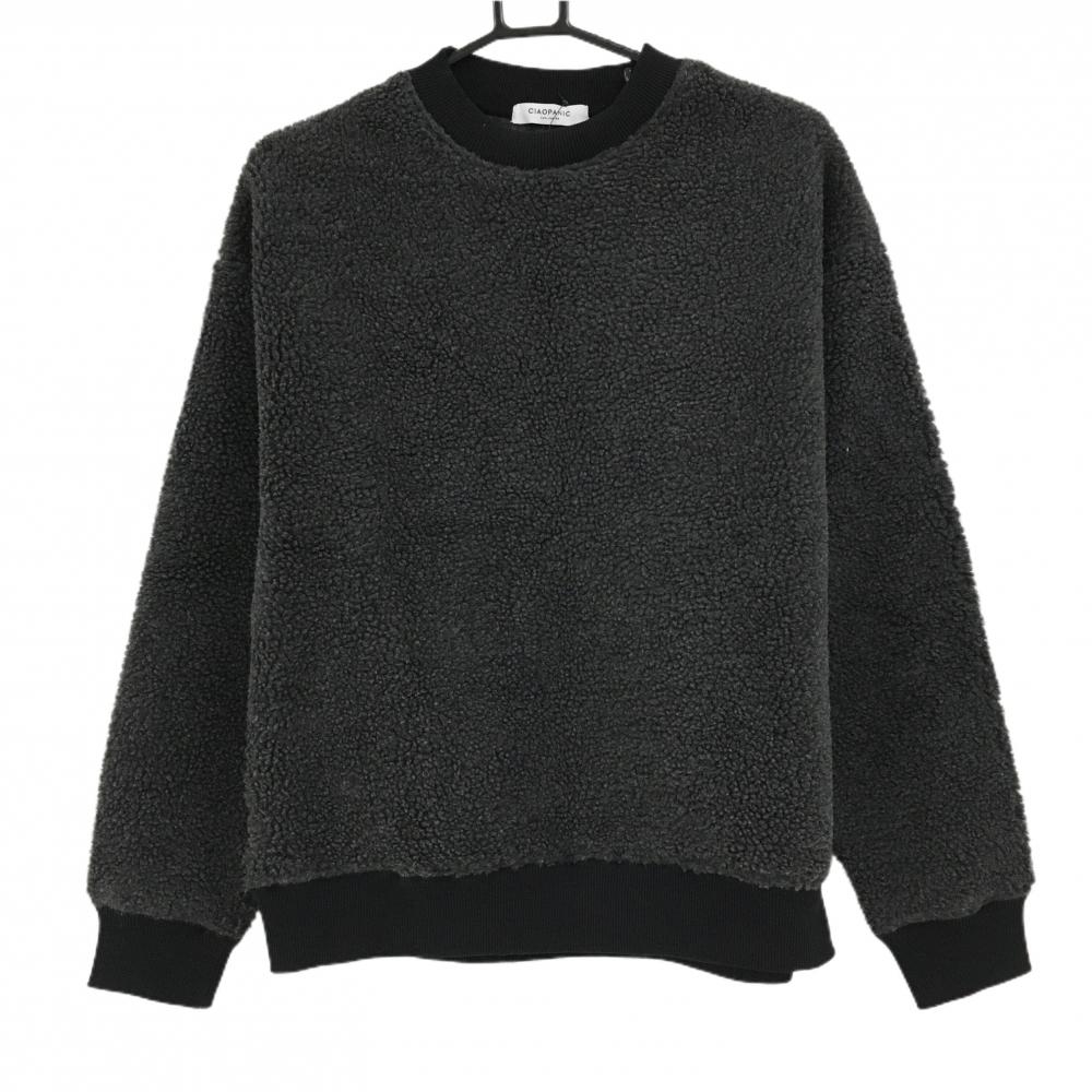 【新品】チャオパニック ボアトレーナー ダークグレー×黒 メンズ M ゴルフウェア CIAOPANIC