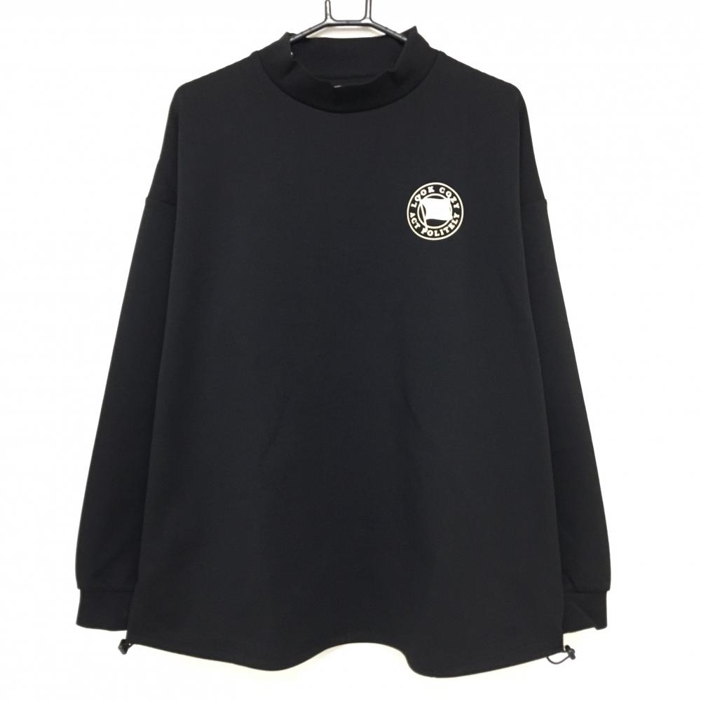 【未使用品】ローカルゴルフ ハイネックトレーナー 黒×白 薄手 バックプリント メンズ M/L ゴルフウェア Local Golf