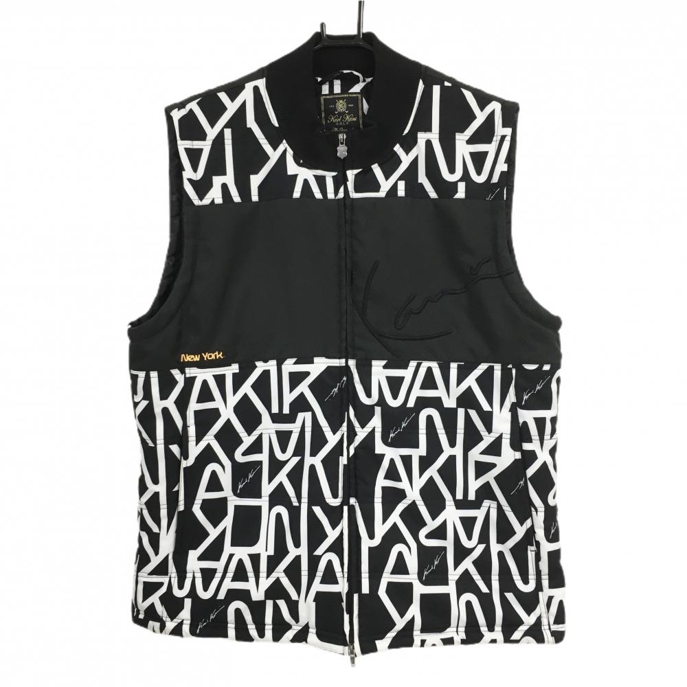 Karl Kani Golf 中綿ベスト 黒×白 総柄 メンズ XXXL ゴルフウェア カールカナイゴルフ