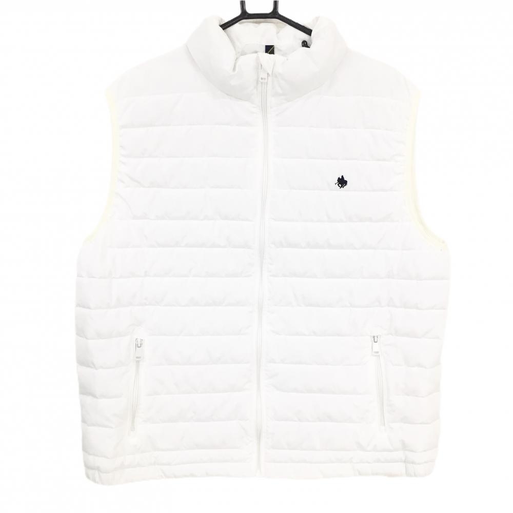 【美品】ポロブリティッシュカントリースピリット 中綿ベスト 白×ダークネイビー  メンズ LL ゴルフウェア POLO BRITISH COUNTRY SPIRIT