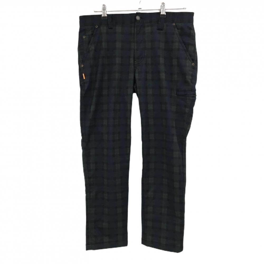 【美品】ジーディーオーオリジナル パンツ ネイビー系×グリーン系×黒 チェック 裏微起毛  メンズ 4 ゴルフウェア GDO ORIGINAL