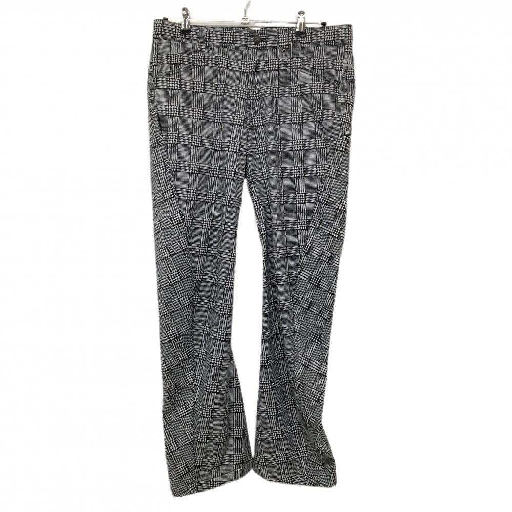 【美品】ジーディーオーオリジナル パンツ 黒×白 グレンチェック 裏起毛 メンズ 3 ゴルフウェア GDO ORIGINAL