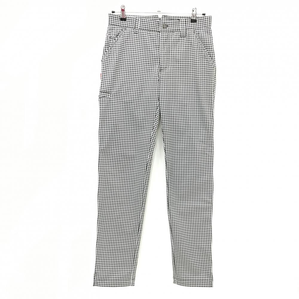 【新品】ジーディーオーオリジナル パンツ 白×黒 千鳥格子 裏微起毛 メンズ 1 ゴルフウェア GDO ORIGINAL