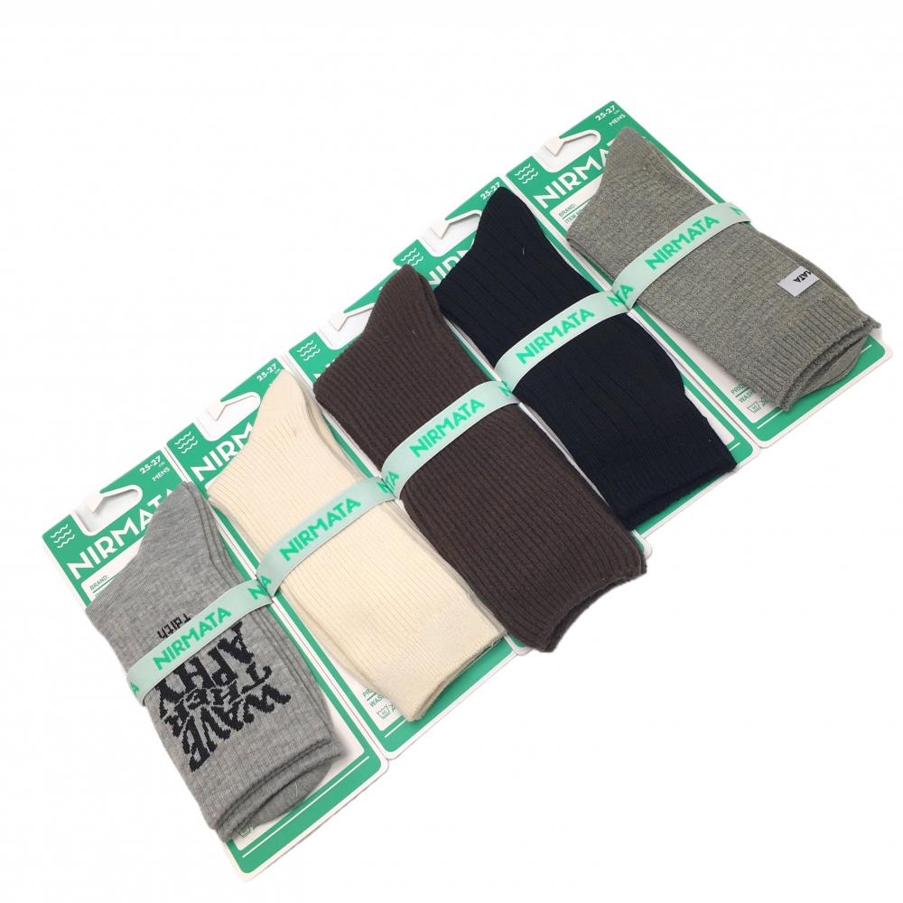【新品】ニルマータ ソックス5点セット グレー×黒×白系 靴下 メンズ 25-27cm ゴルフウェア NIRMATA