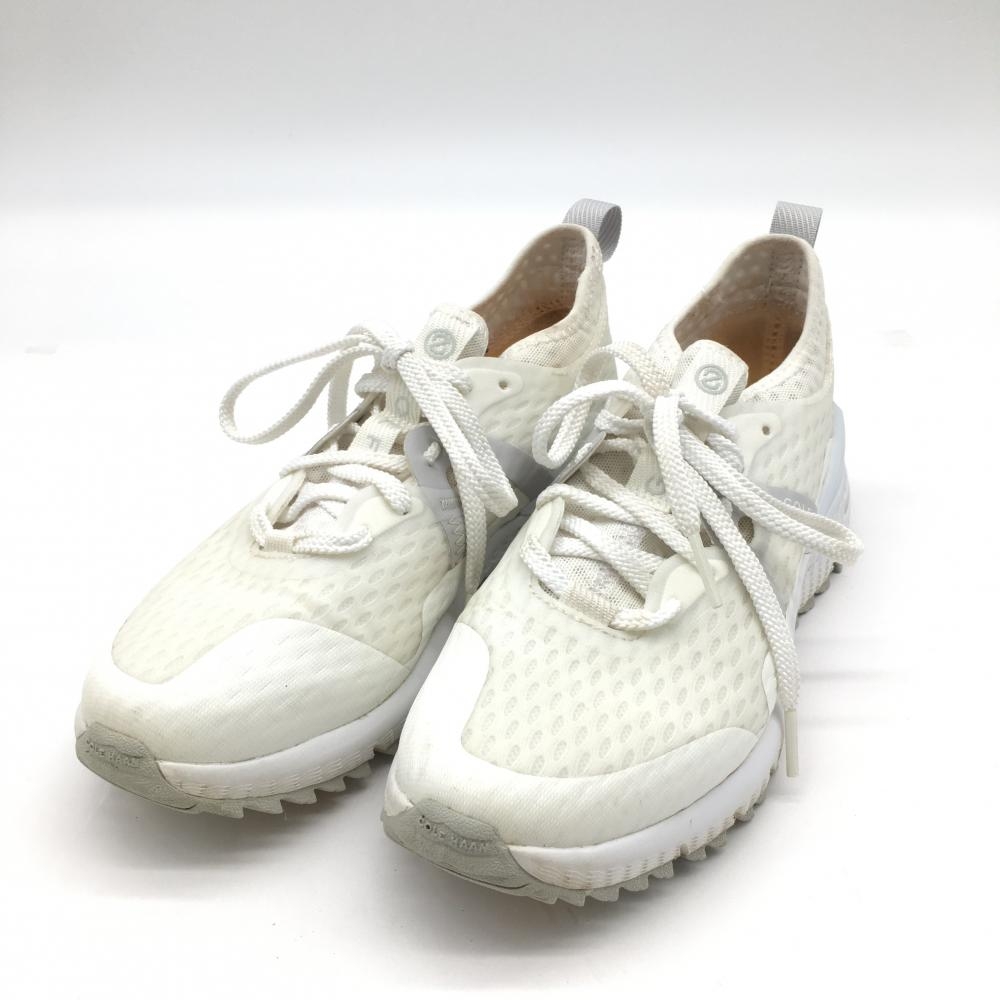 【美品】COLE HAAN コールハーンゴルフ スパイクレスゴルフシューズ 白×グレー  レディース 5（22.0～22.5cm相当） ゴルフウェア