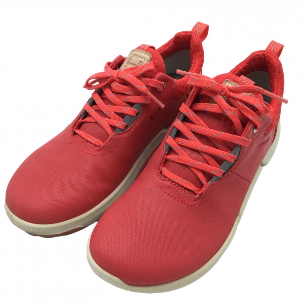 【美品】エコー ゴルフシューズ レッド バイオム 10820301535 スパイクレス ecco レディース EU36(23.0相当) ゴルフウェア ecco