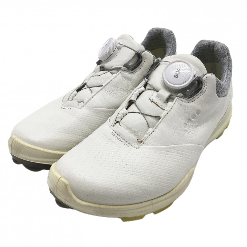 エコー ゴルフシューズ 白×グレー 12551352313 HYBRID3 BIOM GORE-TEX スパイクレス BOA レディース EU36(23.0相当） ゴルフウェア ecco