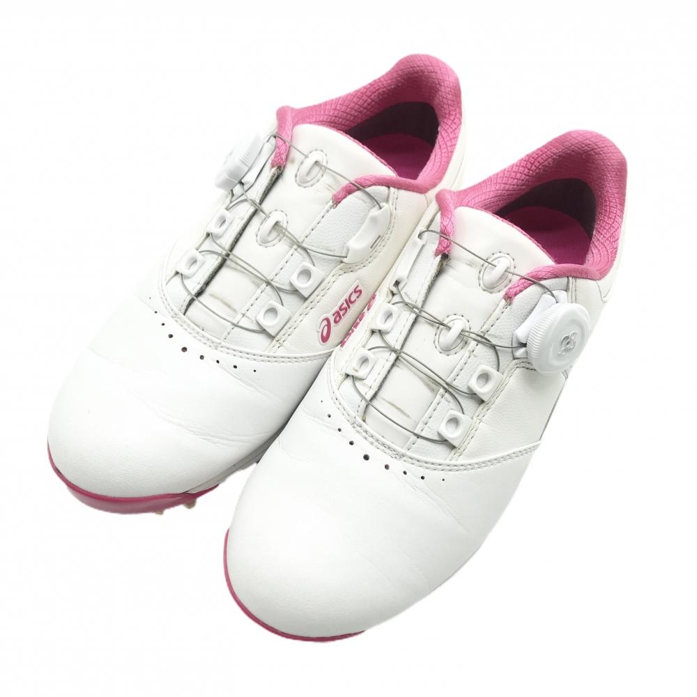 アシックス ゴルフシューズ 白×ピンク TGN917 ゲルエース BOA ダイヤル式 レディース 22.5 ゴルフウェア asics